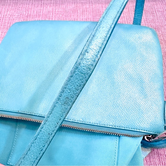 Coach Sky Blue Leather Crossbody Clutch/pouch/purse/bag - Picture 16 of 16